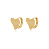 Brushed Heart Huggie Earrings