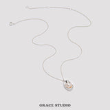 Molten Frame Pearl Pendant Necklace