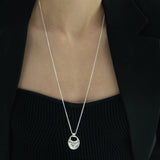 Sculpted Oval Loop Pendant Necklace