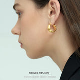 Satin Dome Hoop Earrings