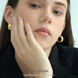 Satin Dome Hoop Earrings