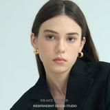 Satin Dome Hoop Earrings