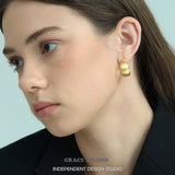 Satin Dome Hoop Earrings