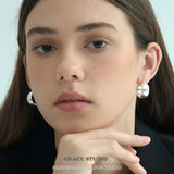 Satin Dome Hoop Earrings