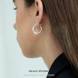 Satin Dome Hoop Earrings