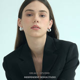 Satin Dome Hoop Earrings