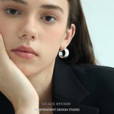 Satin Dome Hoop Earrings