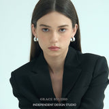 Satin Dome Hoop Earrings