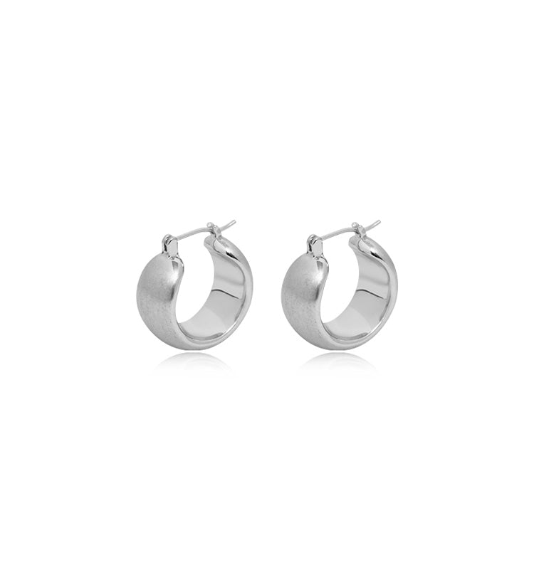 Satin Dome Hoop Earrings