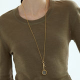 Magnifying Glass & Key Long Pendant Necklace
