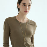 Magnifying Glass & Key Long Pendant Necklace