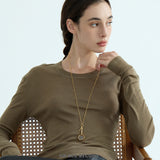 Magnifying Glass & Key Long Pendant Necklace