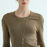 Magnifying Glass & Key Long Pendant Necklace