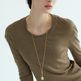 Magnifying Glass & Key Long Pendant Necklace