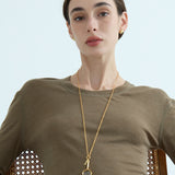 Magnifying Glass & Key Long Pendant Necklace
