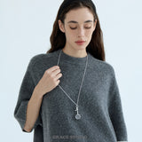 Magnifying Glass & Key Long Pendant Necklace