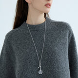 Magnifying Glass & Key Long Pendant Necklace