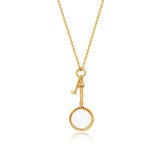 Magnifying Glass & Key Long Pendant Necklace