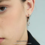 Asymmetric Cross Charm Drop Earrings
