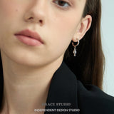 Asymmetric Cross Charm Drop Earrings