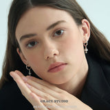 Asymmetric Cross Charm Drop Earrings
