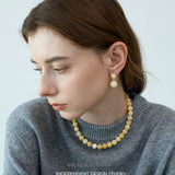 Yellow Jade Bead Strand Necklace