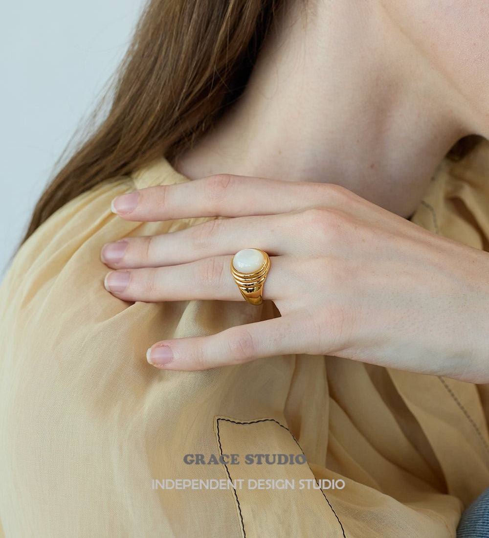 Sculpted Dome Gemstone Statement Ring