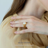 Sculpted Dome Gemstone Statement Ring