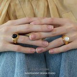 Sculpted Dome Gemstone Statement Ring