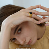 Sculpted Dome Gemstone Statement Ring