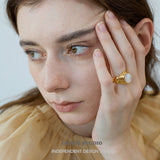 Sculpted Dome Gemstone Statement Ring