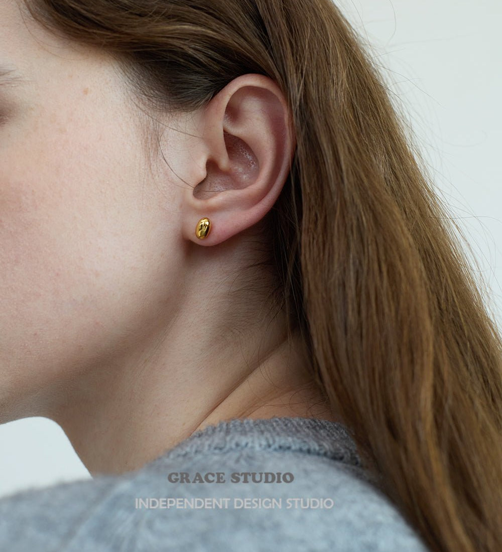 Polished Pebble Stud Earrings
