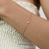 Solitaire Crystal Chain Bracelet