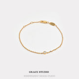Solitaire Crystal Chain Bracelet