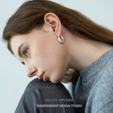 Sculpted U-Shape Hoop Earrings