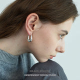 Sculpted U-Shape Hoop Earrings
