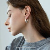 Sculpted U-Shape Hoop Earrings