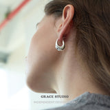 Sculpted U-Shape Hoop Earrings