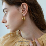 Sculpted U-Shape Hoop Earrings
