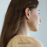 Sculpted U-Shape Hoop Earrings