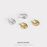Sculpted U-Shape Hoop Earrings