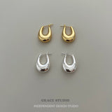 Sculpted U-Shape Hoop Earrings