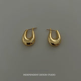Sculpted U-Shape Hoop Earrings
