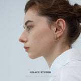 Pavé Detail Open Hoop Earrings
