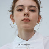 Pavé Detail Open Hoop Earrings