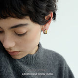 Dual-Tone Dome Hoop Earrings