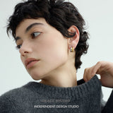 Dual-Tone Dome Hoop Earrings