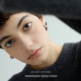 Dual-Tone Dome Hoop Earrings