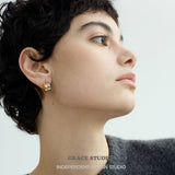 Dual-Tone Dome Hoop Earrings
