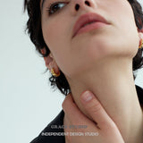 Glossy Dome Mini Hoop Earrings